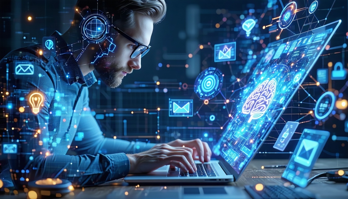 Un marketer lavora con l'AI